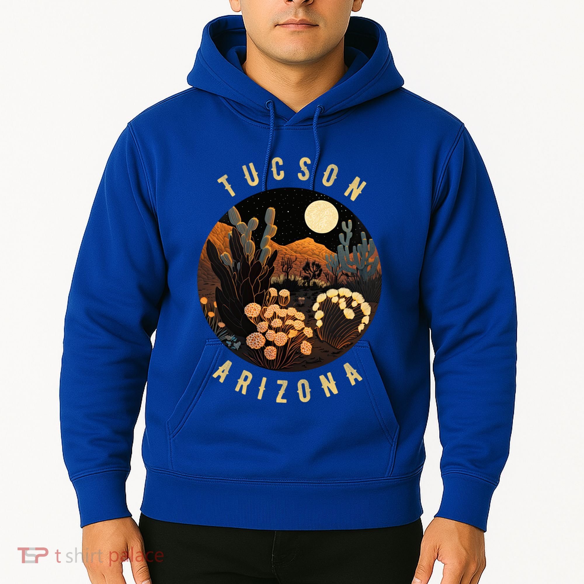 Tucson Arizona Desert At Night Painting Gift Hoodie