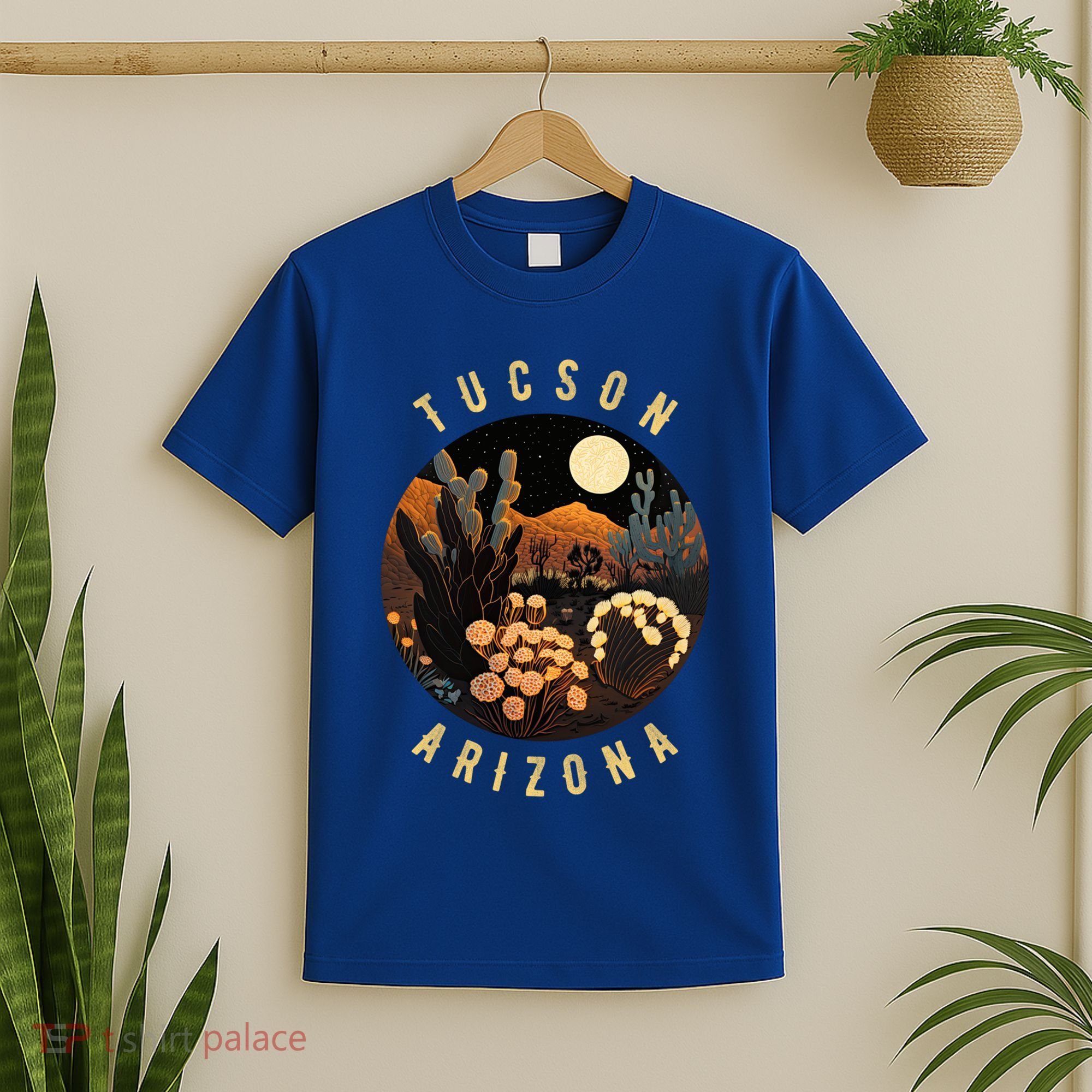 Tucson Arizona Desert At Night Painting Gift T-Shirt