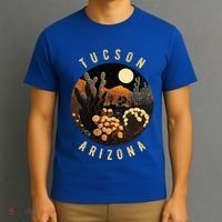 Tucson Arizona Desert At Night Painting Gift T-Shirt thumb 3
