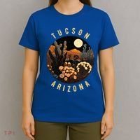 Tucson Arizona Desert At Night Painting Gift T-Shirt thumb 4