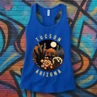 Tucson Arizona Desert At Night Painting Gift Women's Tank Top thumb 3