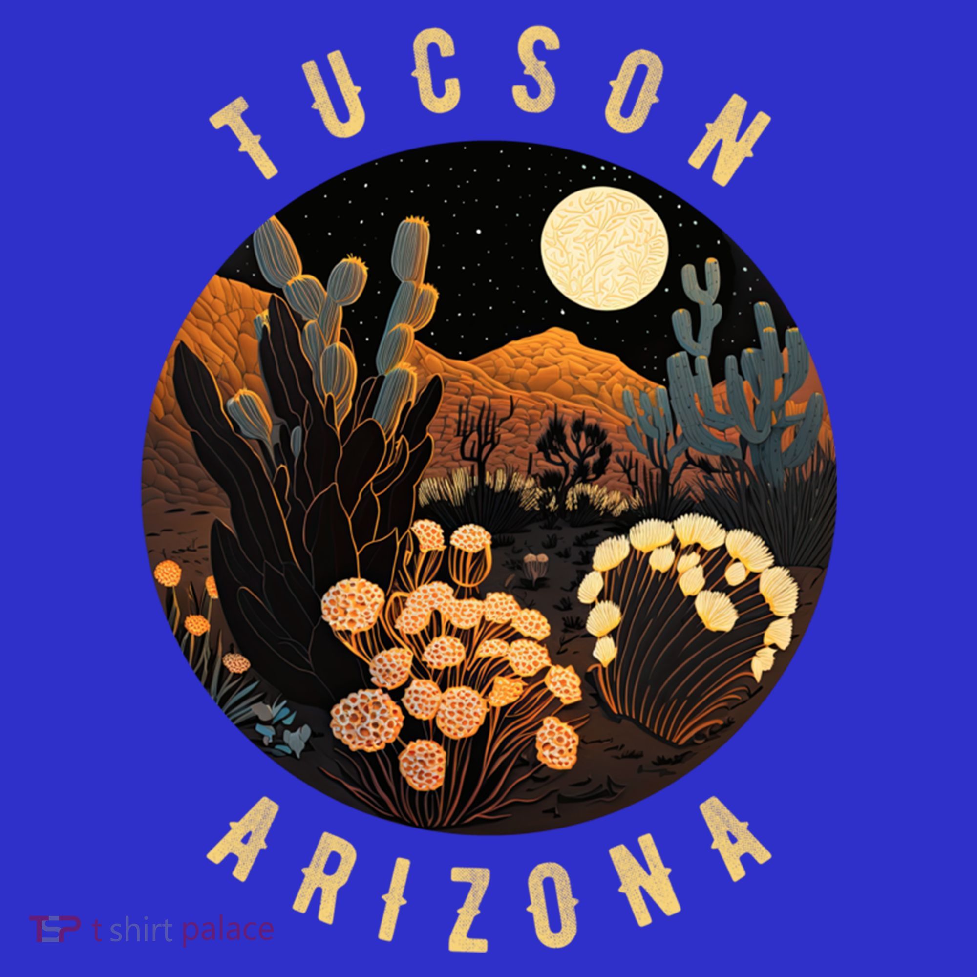 Tucson Arizona Desert At Night Painting Gift Women's Tank Top