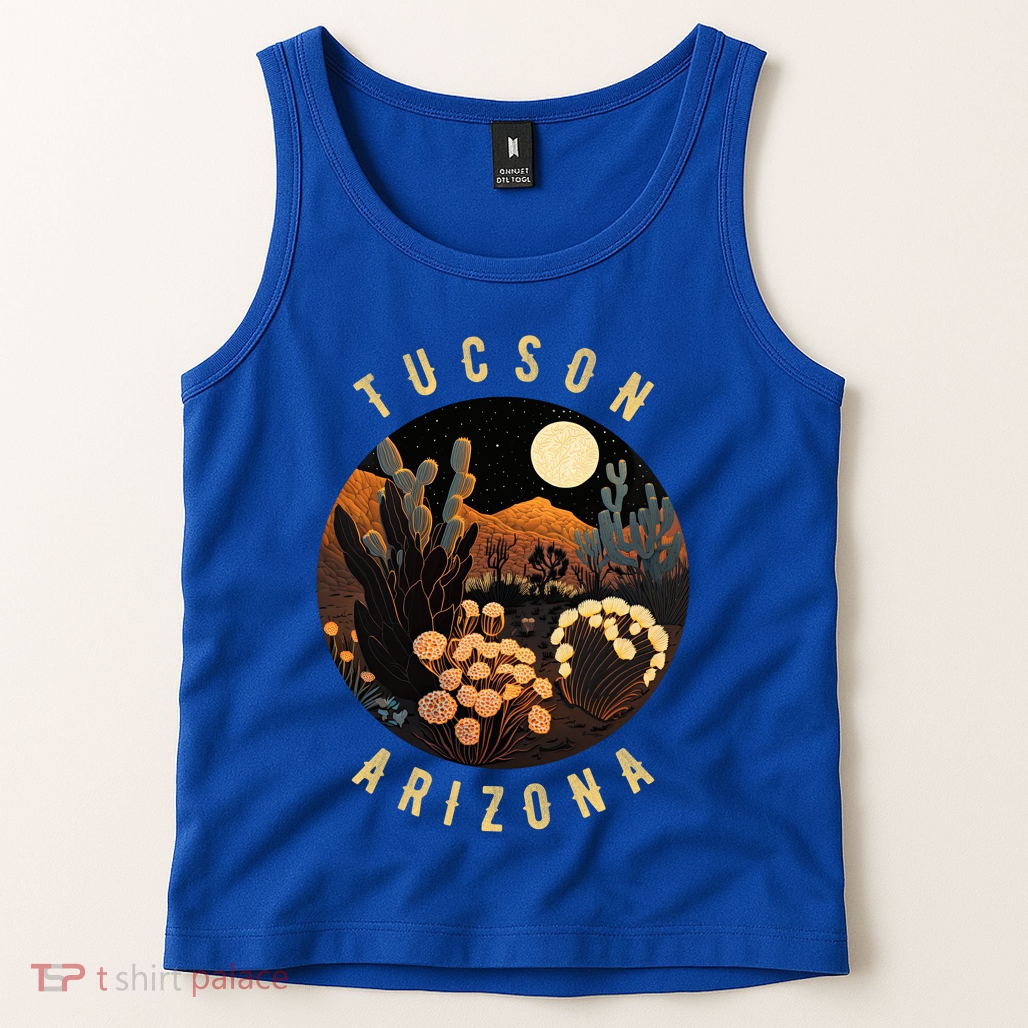 Tucson Arizona Desert At Night Painting Gift Tank Top
