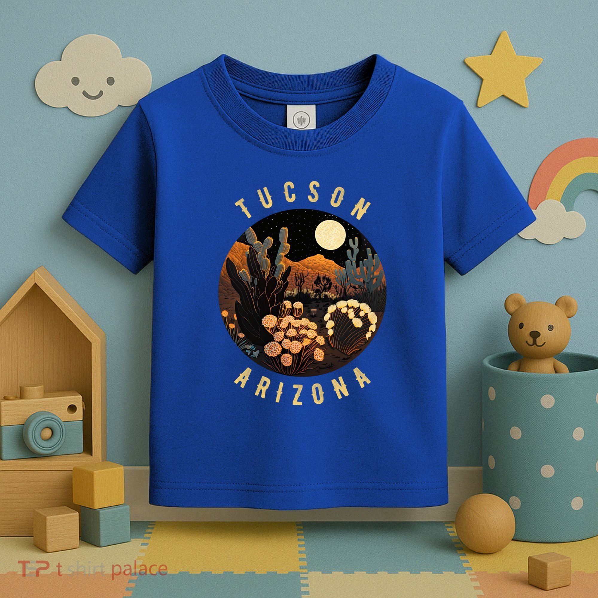 Tucson Arizona Desert At Night Painting Gift Toddler T-Shirt