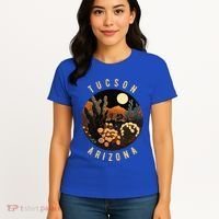 Tucson Arizona Desert At Night Painting Gift Women's T-Shirt thumb 4
