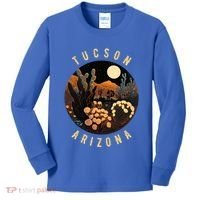 Tucson Arizona Desert At Night Painting Gift Kids Long Sleeve Shirt thumb 0