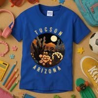 Tucson Arizona Desert At Night Painting Gift Kids T-Shirt thumb 3