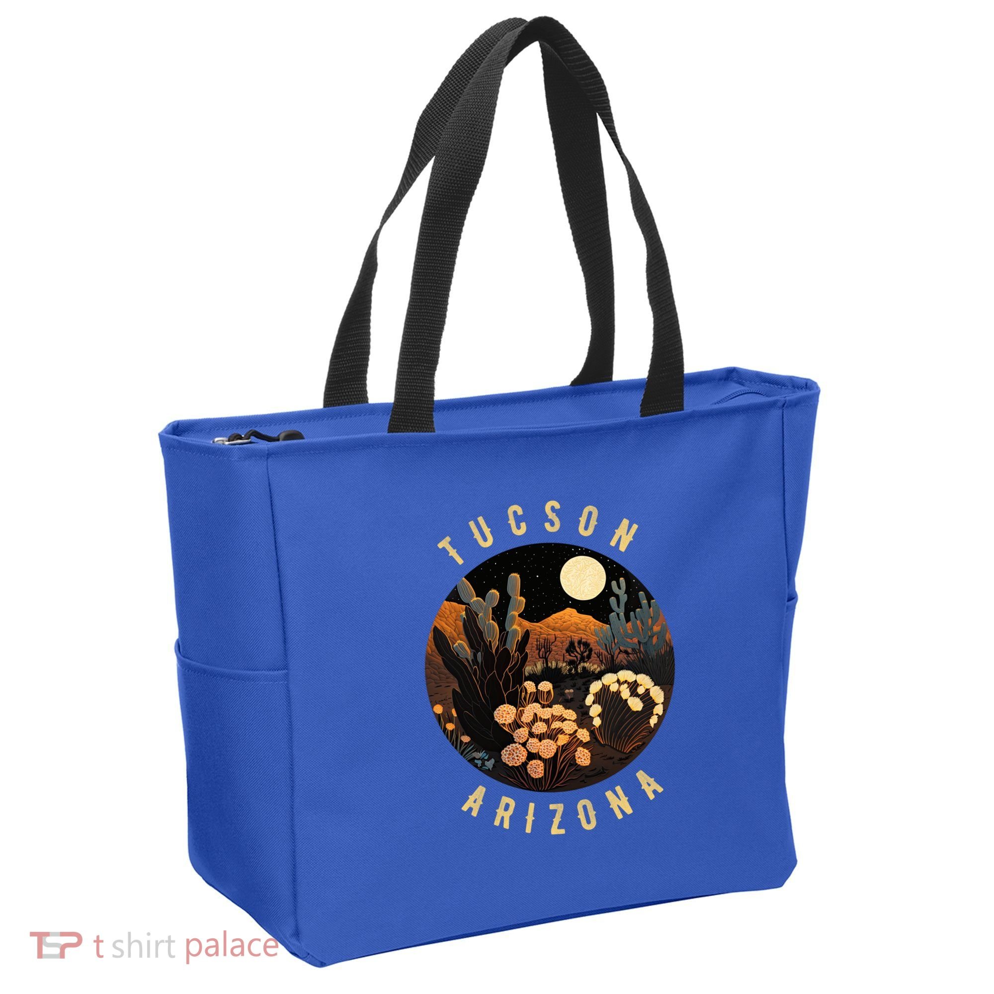 Tucson Arizona Desert At Night Painting Gift Tote Bag