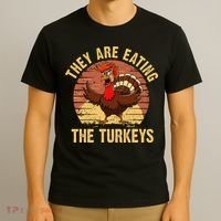They Are Eating The Turkeys Thanksgiving Trump Humor Kamala T-Shirt thumb 3