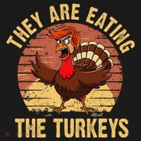 They Are Eating The Turkeys Thanksgiving Trump Humor Kamala Women's Tank Top thumb 5