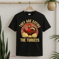 They Are Eating The Turkeys Thanksgiving Trump Humor Kamala T-Shirt thumb 2