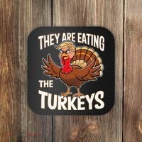 They Are Eating The Turkeys Thanksgiving Humor Coaster thumb 0