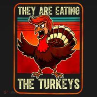 They Are Eating The Turkeys Funny Donald Trump Thanksgiving Women's Tank Top thumb 5