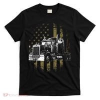 Trucker American Flag Big Rig Semi Trailer Truck Driver Gift T-Shirt thumb 0