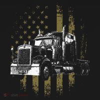 Trucker American Flag Big Rig Semi Trailer Truck Driver Gift Bucket Hat thumb 4