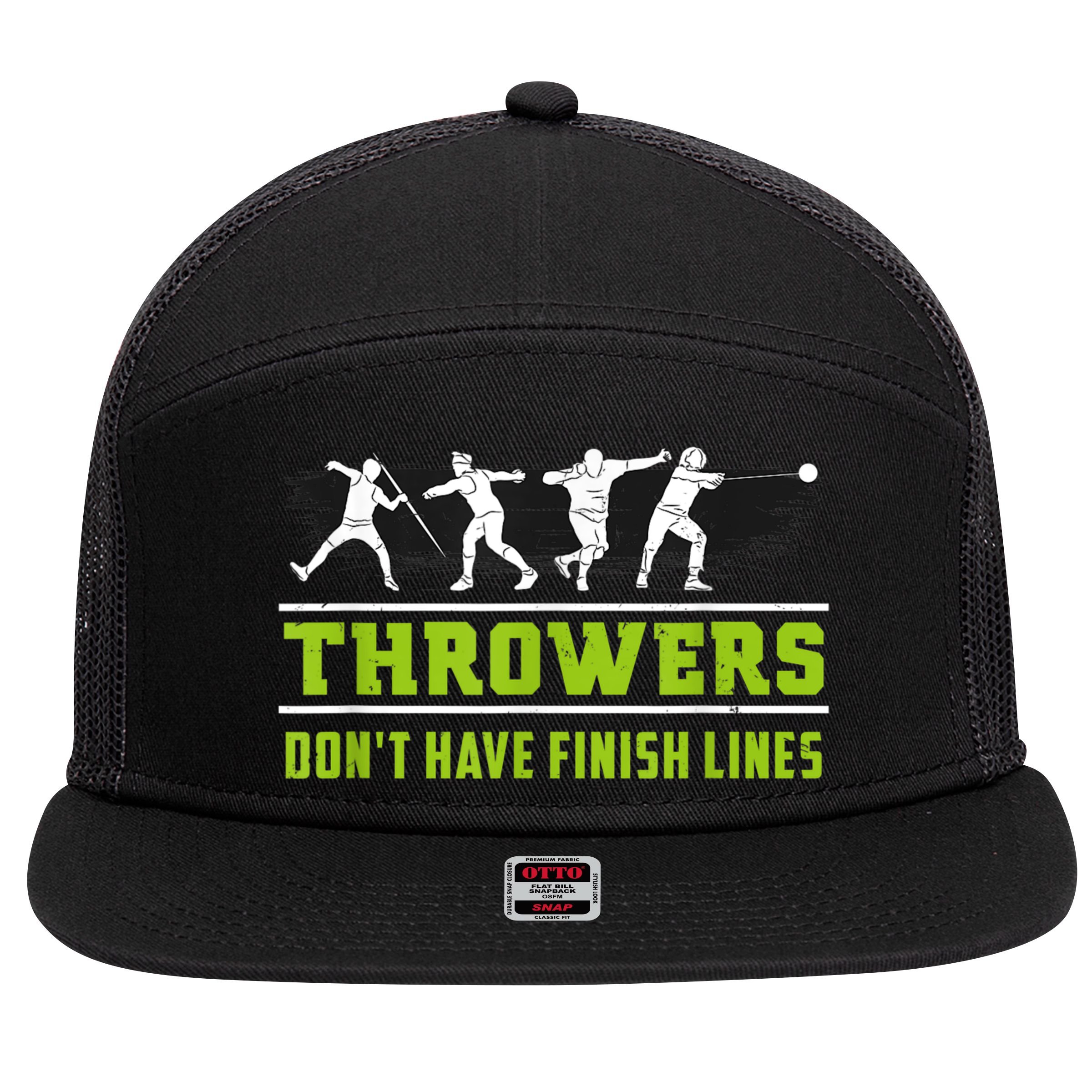 Track And Field Throwing Shot Put Outfit Finish Line 7 Panel Mesh Trucker Snapback Hat