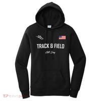 Track And Field Gifts Track Field All Day Usa Flag Women's Hoodie thumb 0