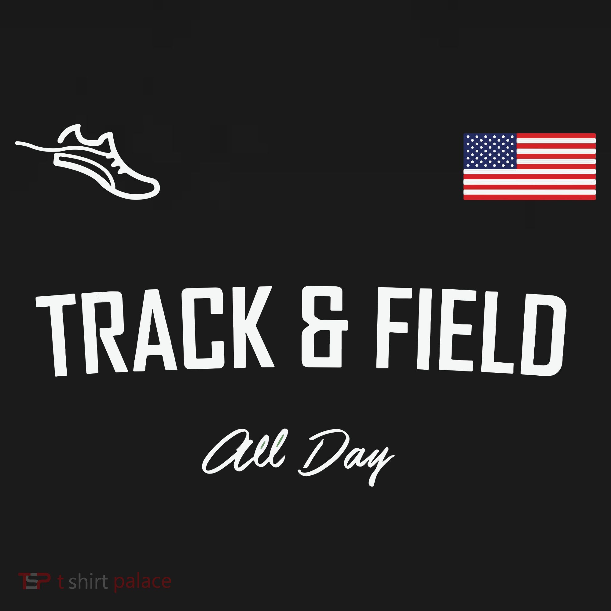 Track And Field Gifts Track Field All Day Usa Flag Women's Hoodie