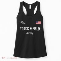 Track And Field Gifts Track Field All Day Usa Flag Women's Tank Top thumb 0