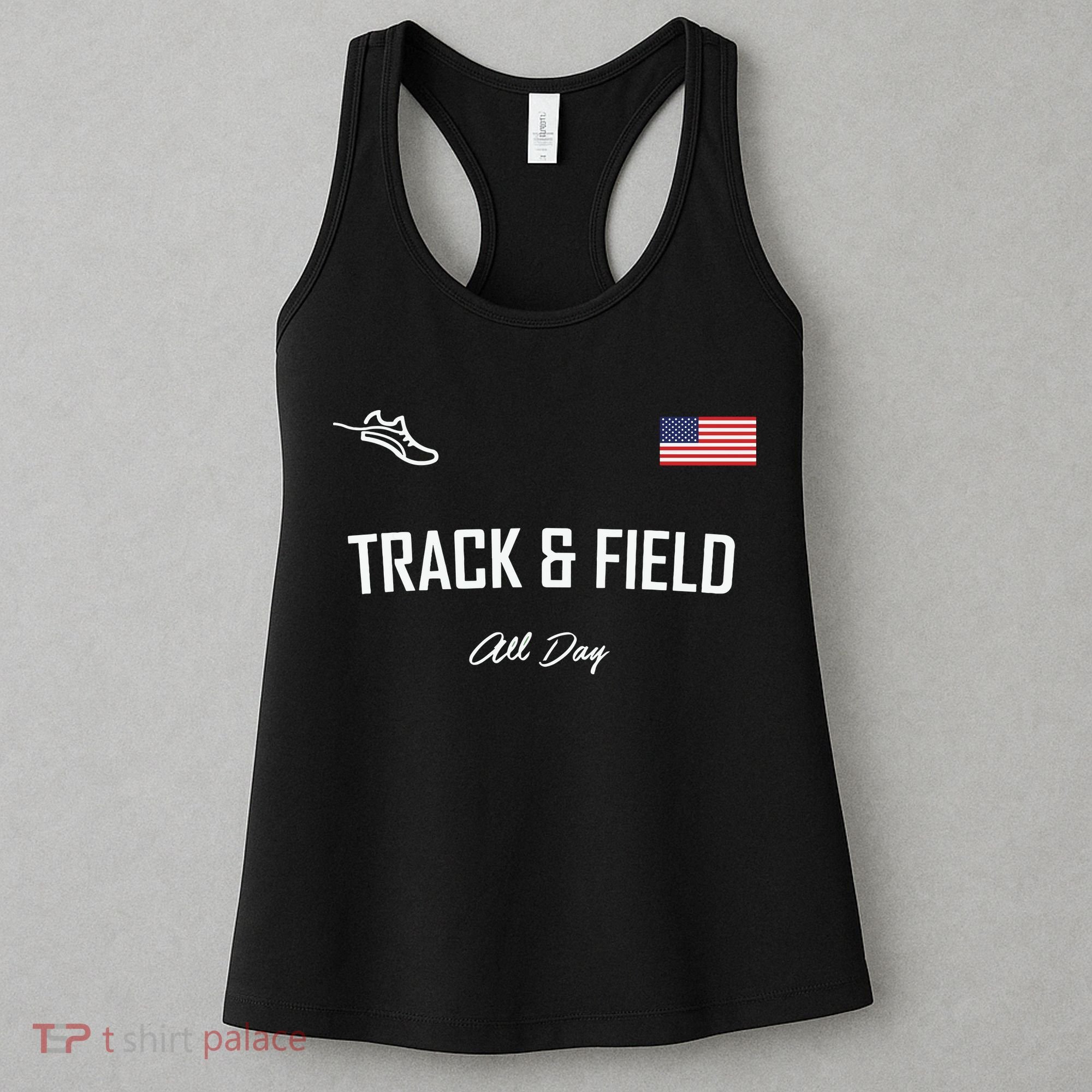 Track And Field Gifts Track Field All Day Usa Flag Women's Tank Top
