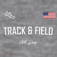 Track And Field Gifts Track Field All Day Usa Flag Women's Racerback Cropped Tank thumb 2