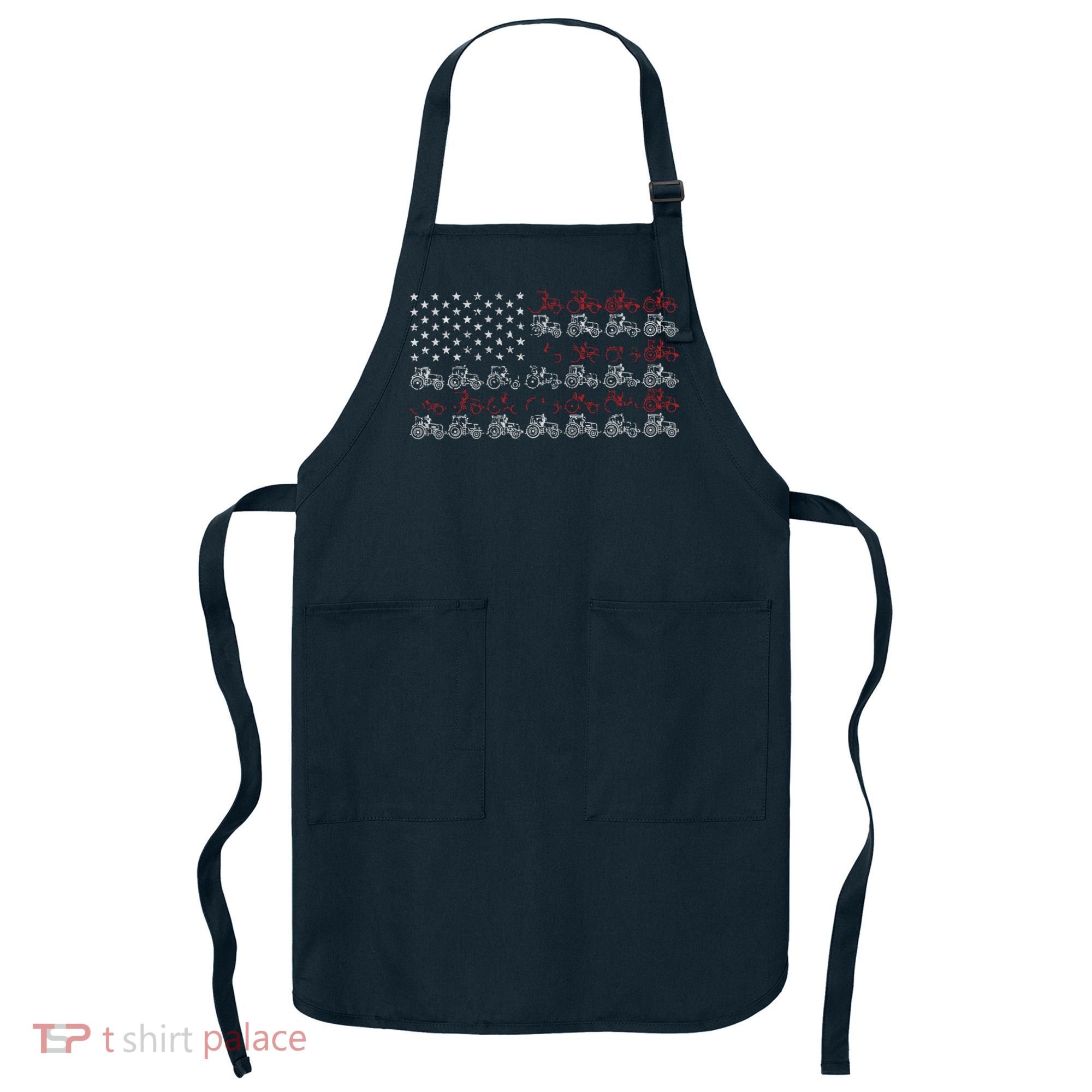 Tractor American Flag Farmer Apron