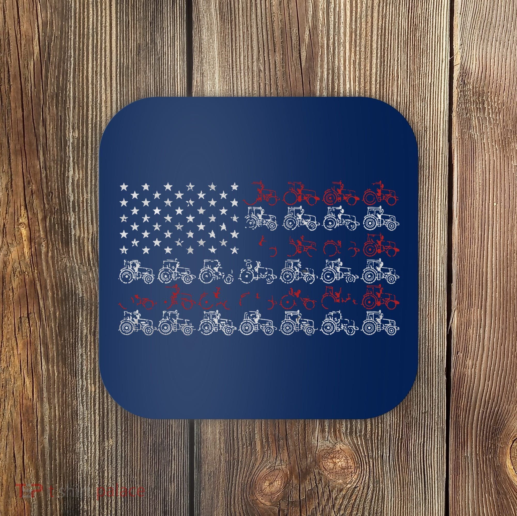Tractor American Flag Farmer Coaster