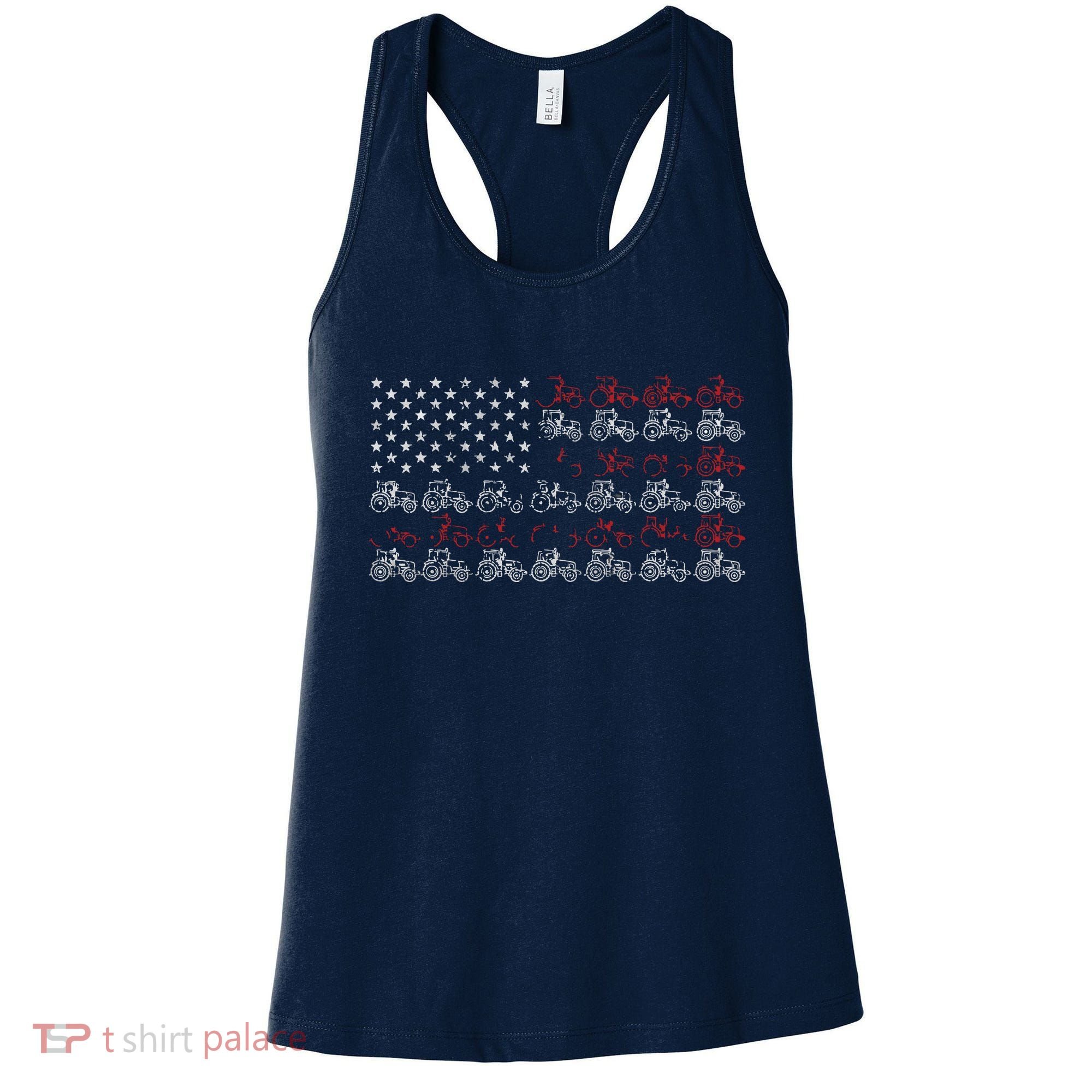Tractor American Flag Farmer Women's Tank Top