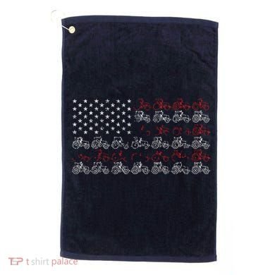 Tractor American Flag Farmer Golf Towel
