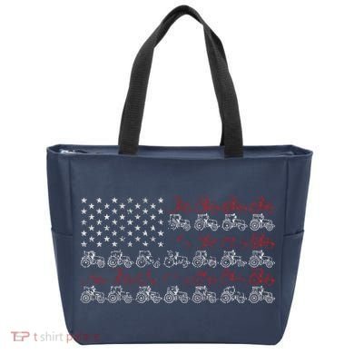Tractor American Flag Farmer Tote Bag