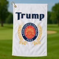 Trump A Fine Convicted Felon 2024 Beer Golf Towel thumb 1