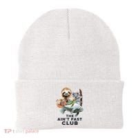 The Aint Fast Club Funny Cute Slow Animal Beanie thumb 0