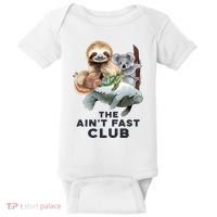 The Aint Fast Club Funny Cute Slow Animal Baby Bodysuit thumb 0
