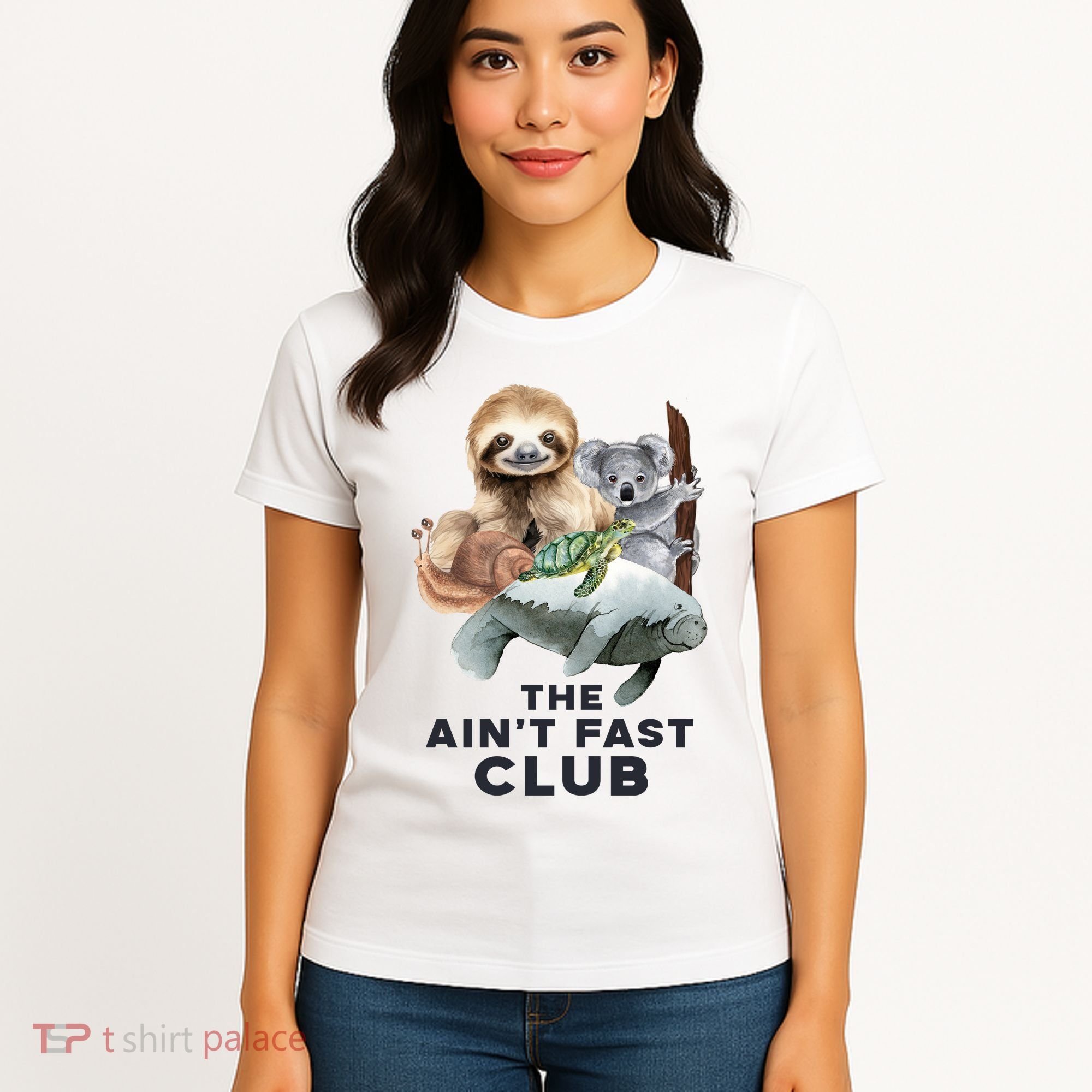 The Aint Fast Club Funny Cute Slow Animal Women's T-Shirt