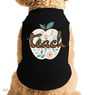 Teacher Apple Floral Doggie Tank