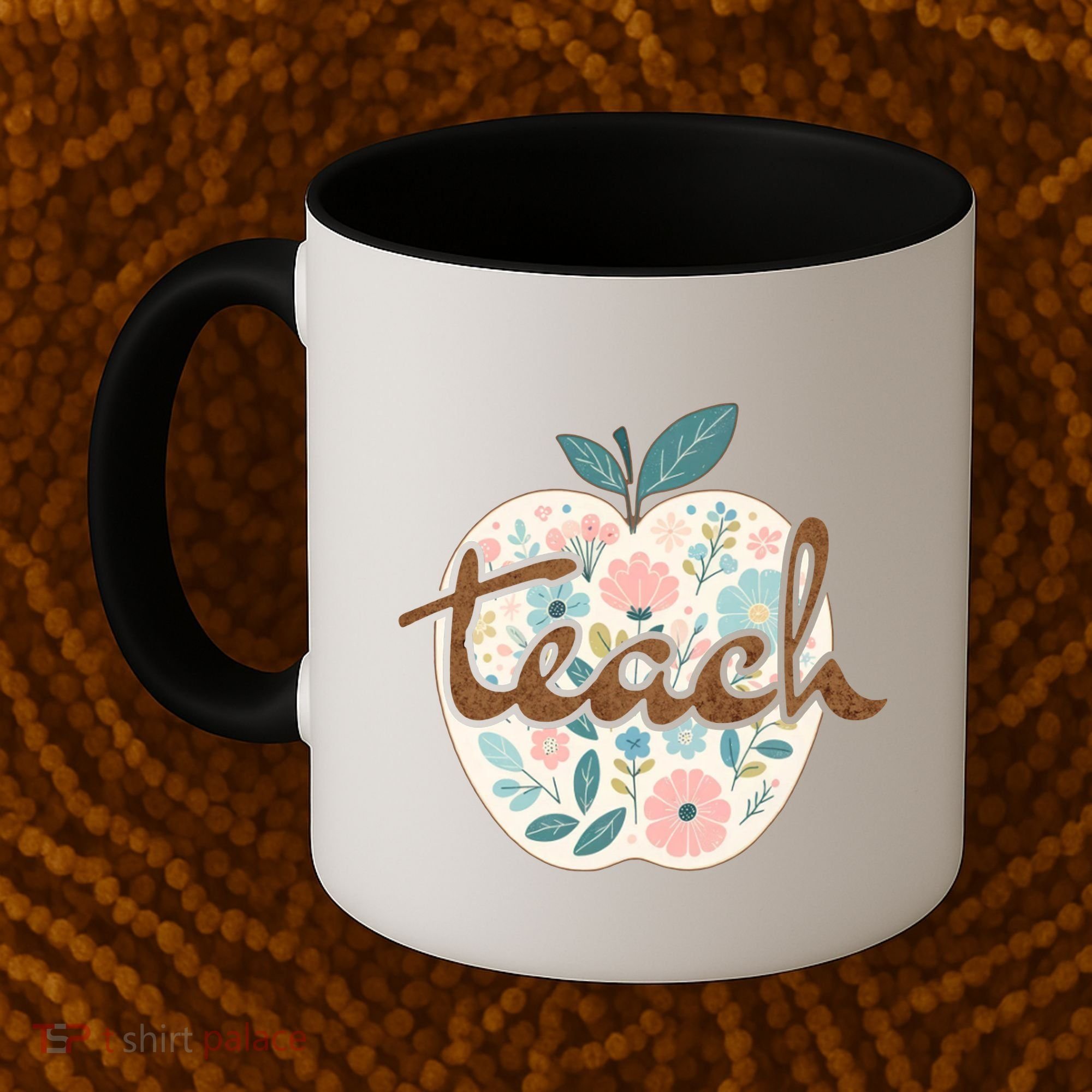 Teacher Apple Floral Coffee Mug