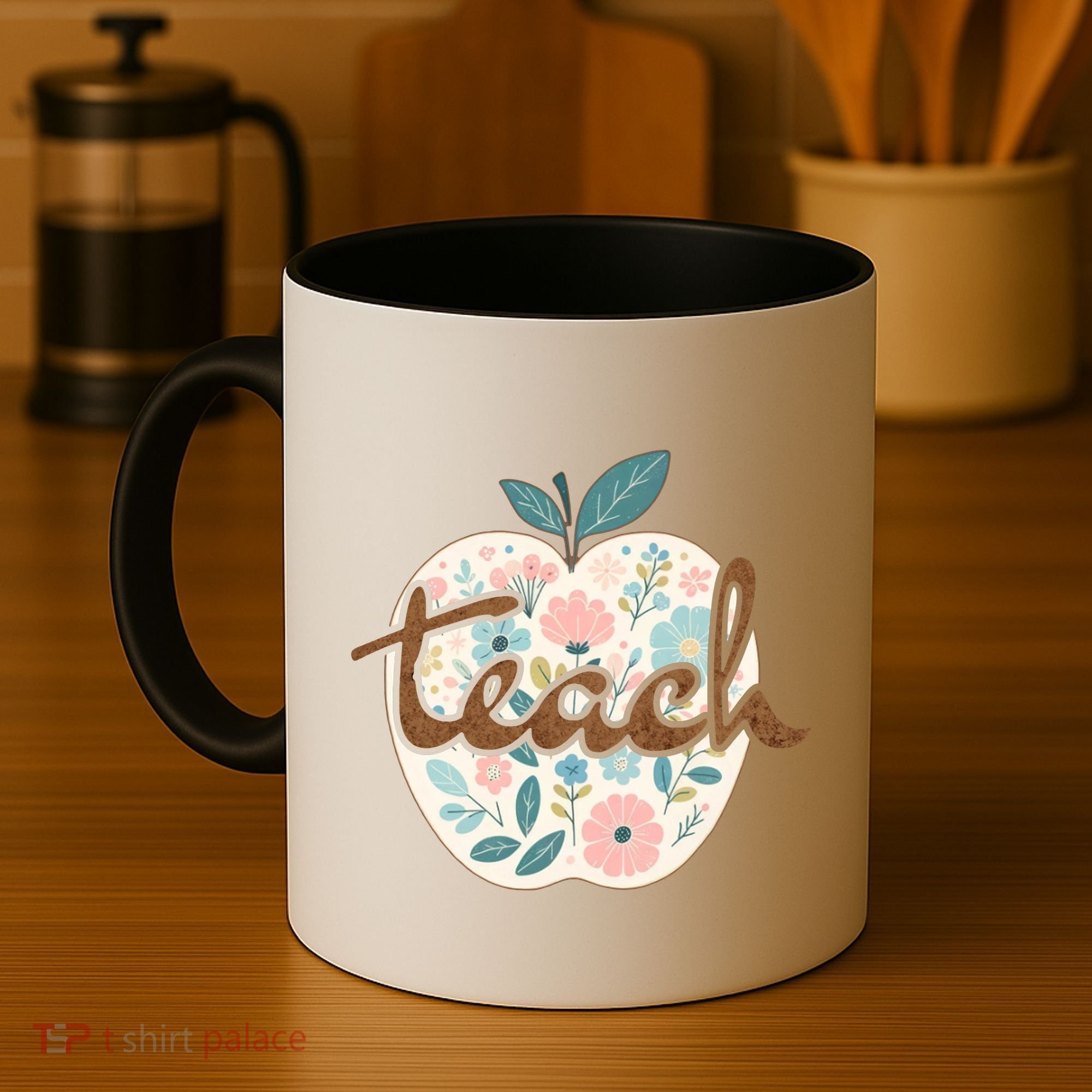 Teacher Apple Floral Coffee Mug