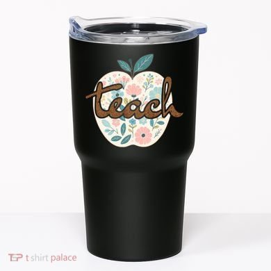Teacher Apple Floral Tumbler