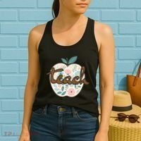 Teacher Apple Floral Women's Tank Top thumb 2