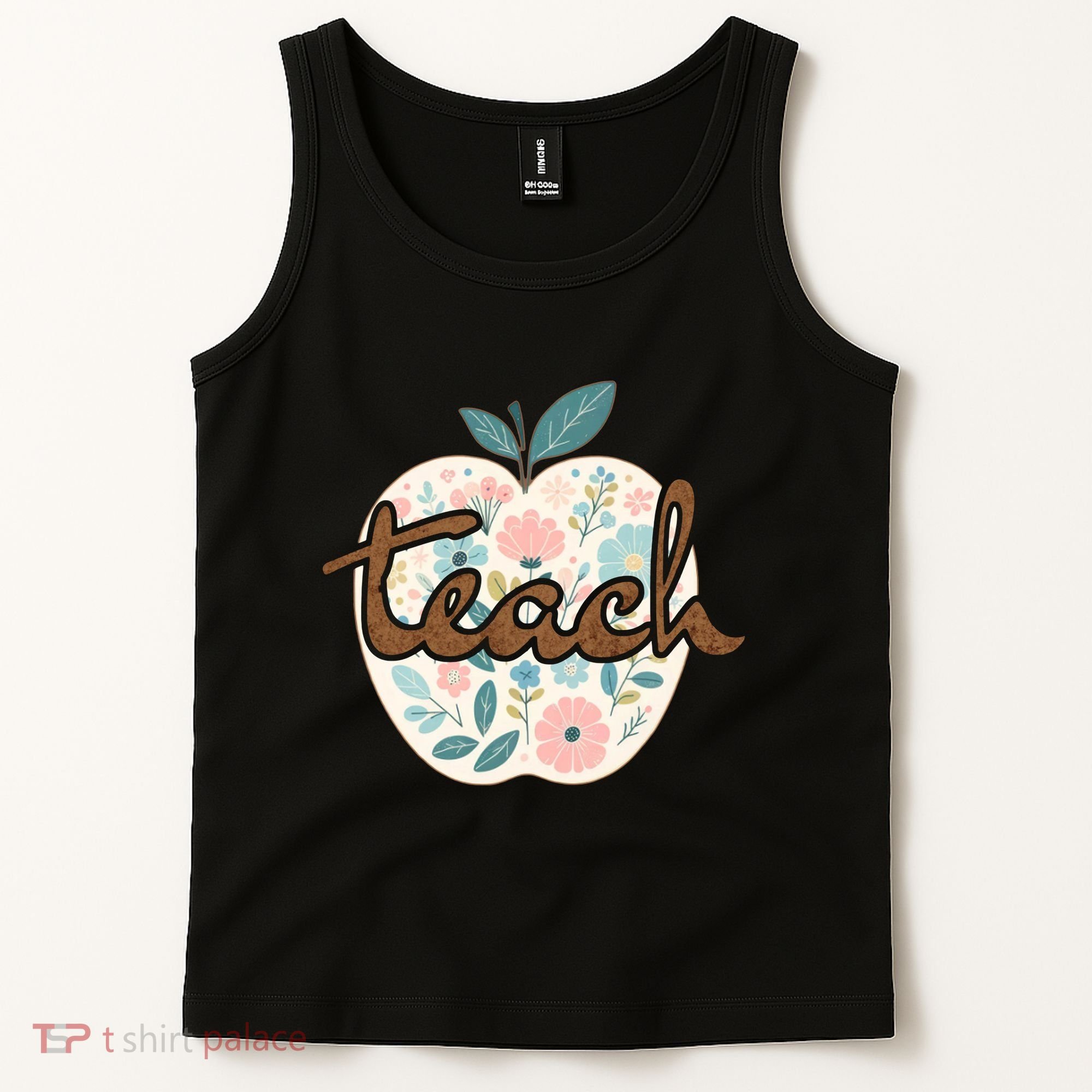 Teacher Apple Floral Tank Top