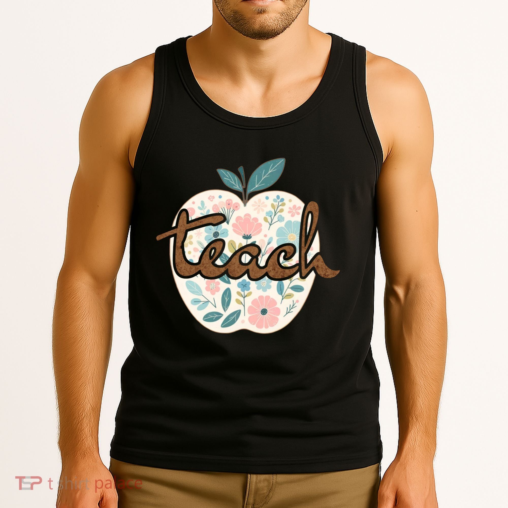 Teacher Apple Floral Tank Top