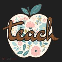 Teacher Apple Floral Golf Towel thumb 3