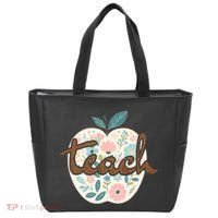 Teacher Apple Floral Tote Bag thumb 0