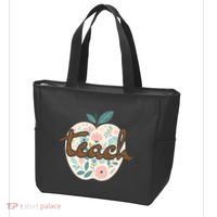 Teacher Apple Floral Tote Bag thumb 3