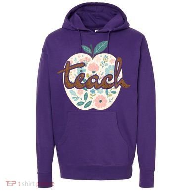 Teacher Apple Floral Hoodie