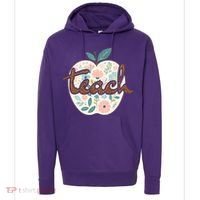 Teacher Apple Floral Hoodie thumb 0
