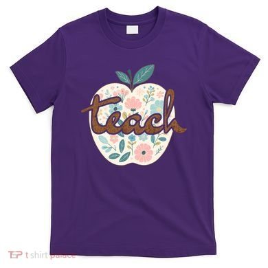 Teacher Apple Floral T-Shirt