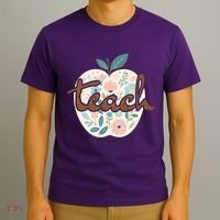 Teacher Apple Floral T-Shirt thumb 3