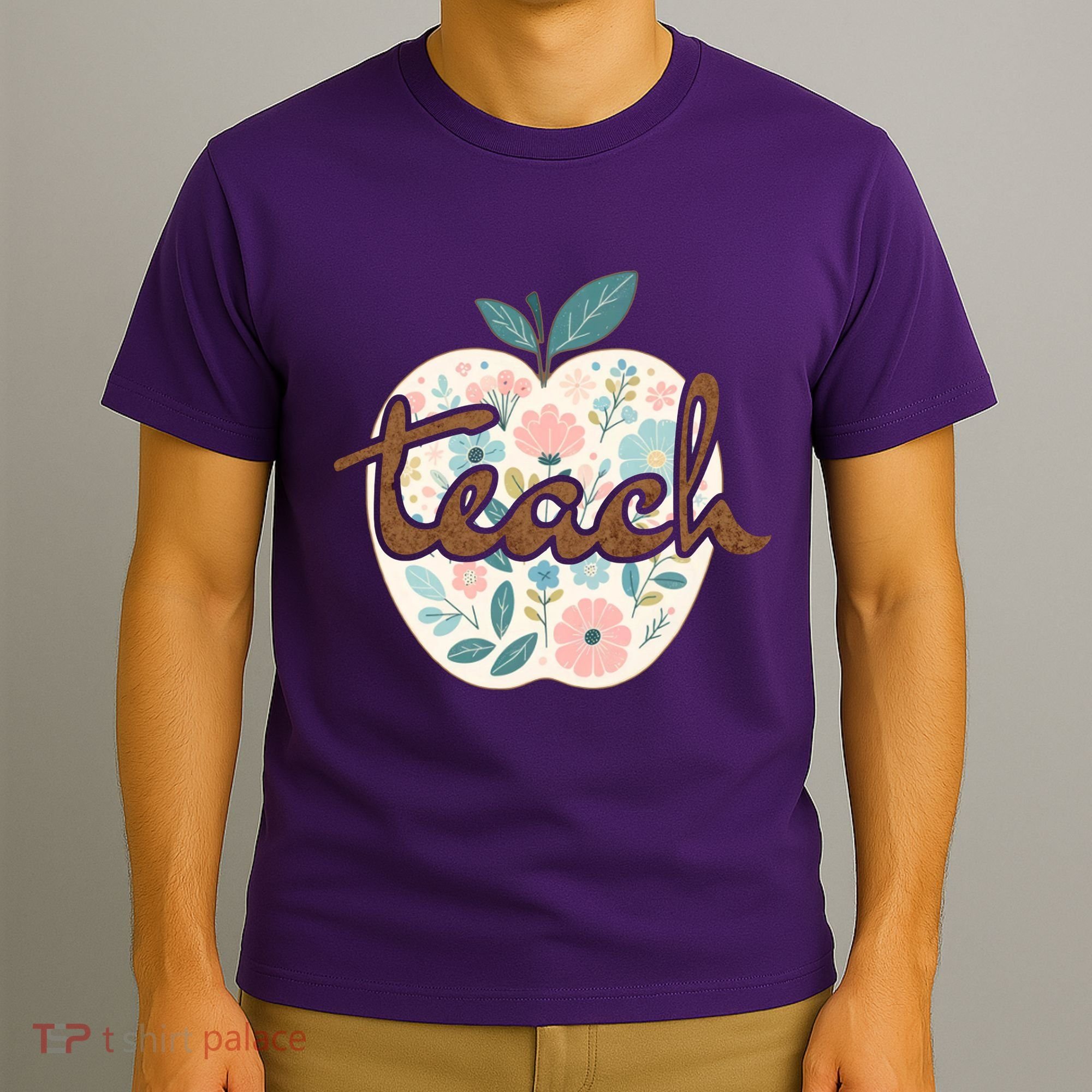 Teacher Apple Floral T-Shirt