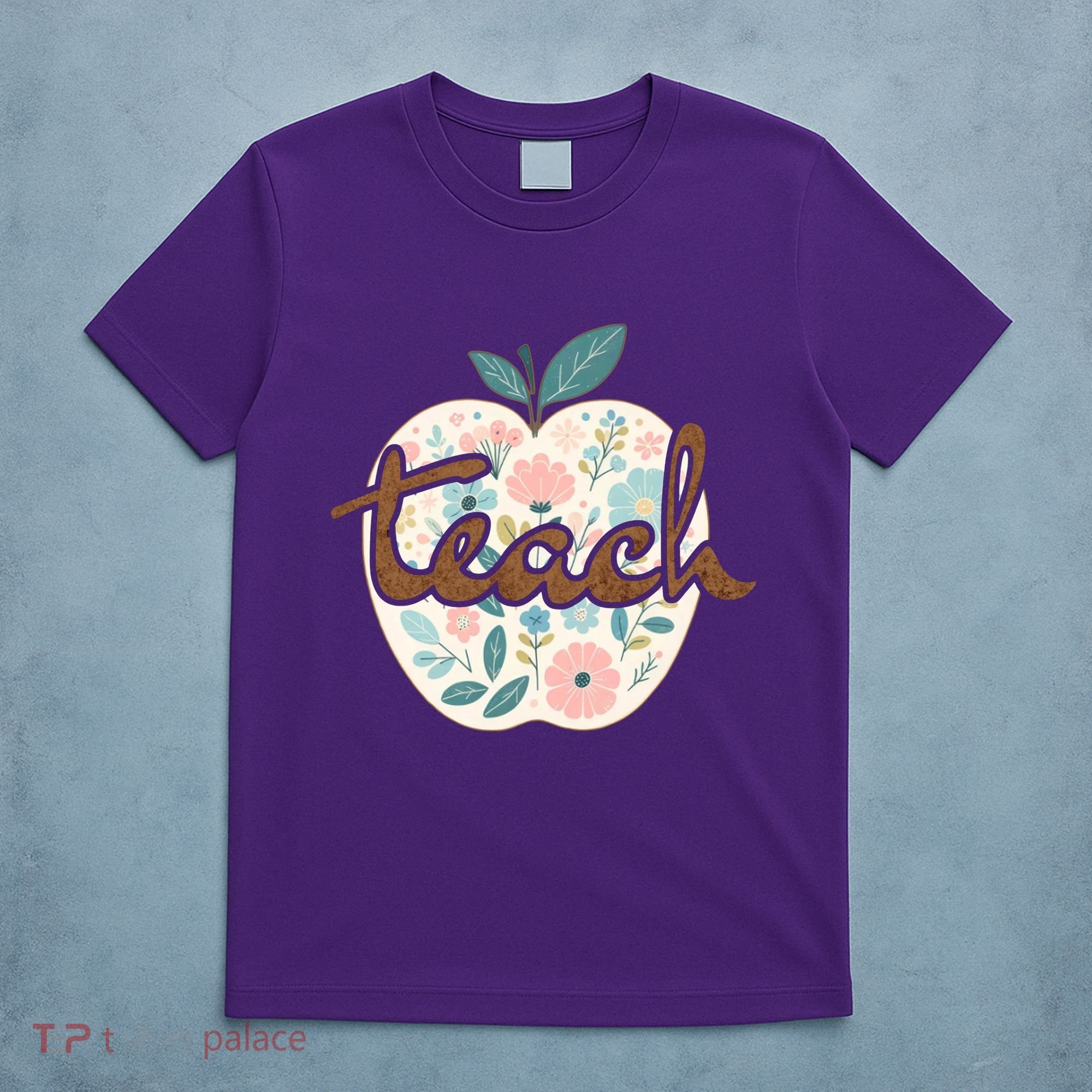 Teacher Apple Floral T-Shirt